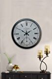 40 Cm Siyah Metal Romen Antik Duvar Saati