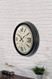 40 Cm Siyah Metal Retro Duvar Saati