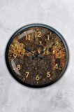 40 Cm Siyah Metal Retro Color Duvar Saati