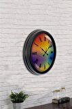 40 Cm Siyah Metal Renk Dünyası Duvar Saati