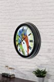 40 Cm Siyah Metal Rengarenk Duvar Saati