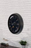 40 Cm Siyah Metal Profil Duvar Saati