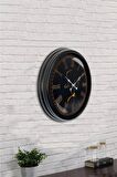 40 Cm Siyah Metal Profil Duvar Saati