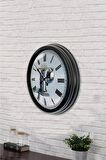 40 Cm Siyah Metal Para Duvar Saati