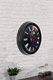 40 Cm Siyah Metal Papağan Duvar Saati