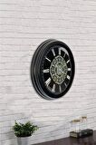 40 Cm Siyah Metal Osmanlı Desen Duvar Saati