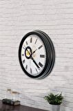 40 Cm Siyah Metal Mutfak Duvar Saati