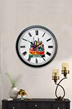 40 Cm Siyah Metal Moscow Temalı Duvar Saati
