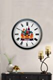 40 Cm Siyah Metal Madrid Temalı Duvar Saati
