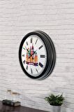 40 Cm Siyah Metal Madrid Temalı Duvar Saati