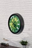 40 Cm Siyah Metal Limon Temalı Mutfak Duvar Saati