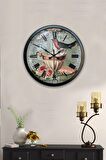 40 Cm Siyah Metal Kuşlu Duvar Saati