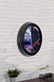 40 Cm Siyah Metal Kuş Kafes Duvar Saati