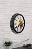 40 Cm Siyah Metal Kuş Duvar Saati