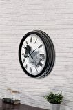 40 Cm Siyah Metal Kurt Duvar Saati