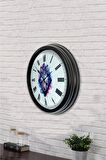 40 Cm Siyah Metal Kurt Duvar Saati