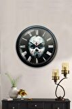 40 Cm Siyah Metal Korsan Duvar Saati