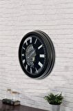 40 Cm Siyah Metal Kızıldereli Duvar Saati