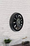 40 Cm Siyah Metal Kızıldereli Duvar Saati