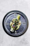 40 Cm Siyah Metal Kitchen Duvar Saati