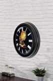 40 Cm Siyah Metal Kitap - İnsan Duvar Saati