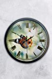 40 Cm Siyah Metal Kelebek Duvar Saati