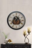 40 Cm Siyah Metal Kahve Duvar Saati