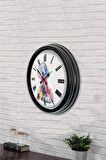 40 Cm Siyah Metal İnsan Duvar Saati
