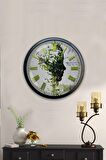 40 Cm Siyah Metal İklim Temalı Duvar Saati