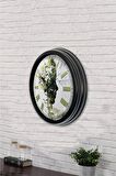 40 Cm Siyah Metal İklim Temalı Duvar Saati