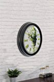 40 Cm Siyah Metal İklim Temalı Duvar Saati