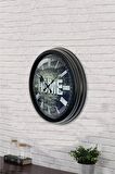 40 Cm Siyah Metal Home Duvar Saati