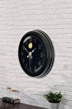 40 Cm Siyah Metal Gece Duvar Saati