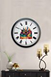 40 Cm Siyah Metal France Temalı Duvar Saati