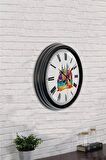 40 Cm Siyah Metal France Temalı Duvar Saati