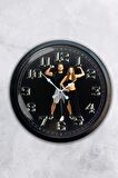 40 Cm Siyah Metal Fitness Duvar Saati