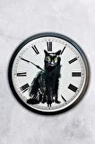 40 Cm Siyah Metal Figür Duvar Saati