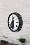 40 Cm Siyah Metal Figür Duvar Saati