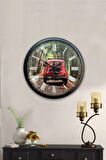 40 Cm Siyah Metal Fiat 500 Duvar Saati