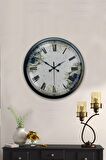 40 Cm Siyah Metal Eskitme  Duvar Saati