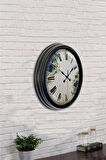 40 Cm Siyah Metal Eskitme  Duvar Saati