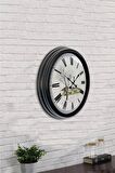 40 Cm Siyah Metal Eski Ev Duvar Saati