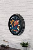 40 Cm Siyah Metal Dünya Duvar Saati