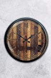 40 Cm Siyah Metal Doğal Duvar Saati