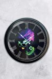 40 Cm Siyah Metal Disco Duvar Saati