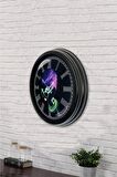 40 Cm Siyah Metal Disco Duvar Saati