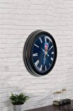 40 Cm Siyah Metal Deniz Duvar Saati