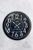 40 Cm Siyah Metal Dekoratif Duvar Saati