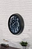 40 Cm Siyah Metal Dekoratif Duvar Saati
