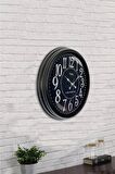 40 Cm Siyah Metal Dekoratif Duvar Saati